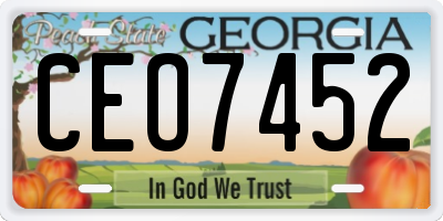 GA license plate CEO7452