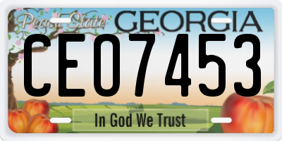 GA license plate CEO7453