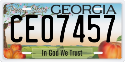 GA license plate CEO7457