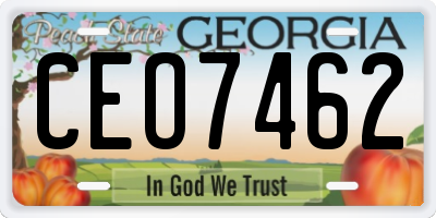 GA license plate CEO7462