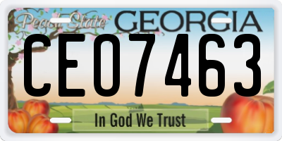 GA license plate CEO7463
