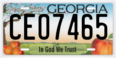 GA license plate CEO7465