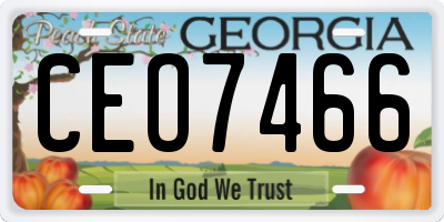GA license plate CEO7466