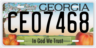 GA license plate CEO7468