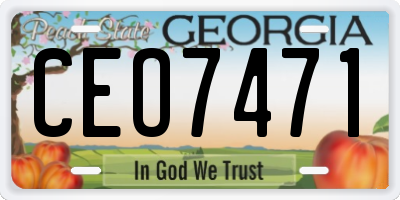 GA license plate CEO7471