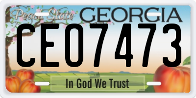GA license plate CEO7473