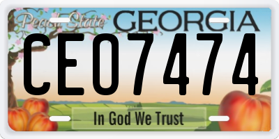 GA license plate CEO7474