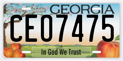GA license plate CEO7475