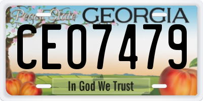 GA license plate CEO7479