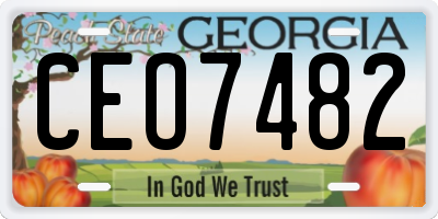 GA license plate CEO7482