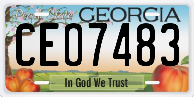 GA license plate CEO7483