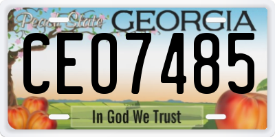 GA license plate CEO7485