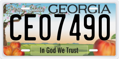 GA license plate CEO7490