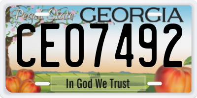 GA license plate CEO7492