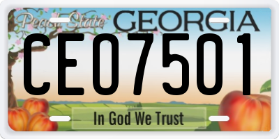 GA license plate CEO7501