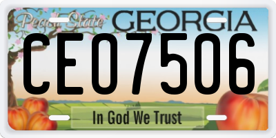 GA license plate CEO7506