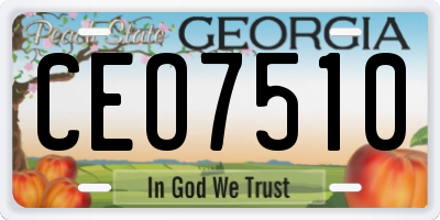 GA license plate CEO7510