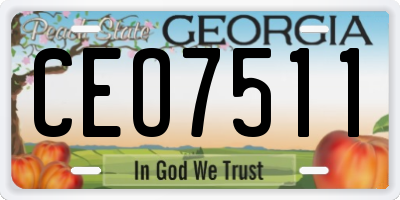 GA license plate CEO7511