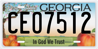 GA license plate CEO7512