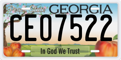 GA license plate CEO7522