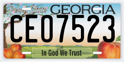 GA license plate CEO7523