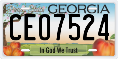 GA license plate CEO7524