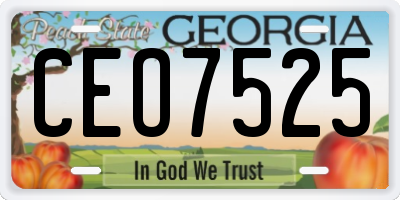GA license plate CEO7525