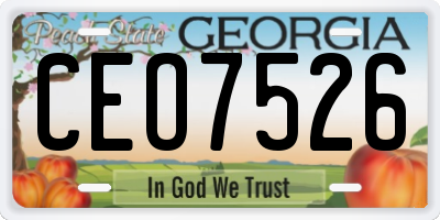 GA license plate CEO7526