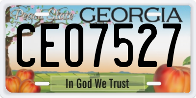 GA license plate CEO7527