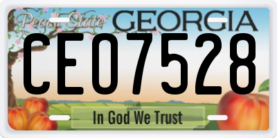 GA license plate CEO7528