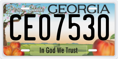 GA license plate CEO7530