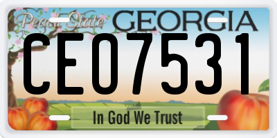 GA license plate CEO7531