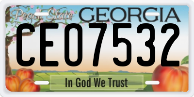 GA license plate CEO7532