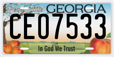 GA license plate CEO7533