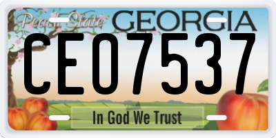 GA license plate CEO7537