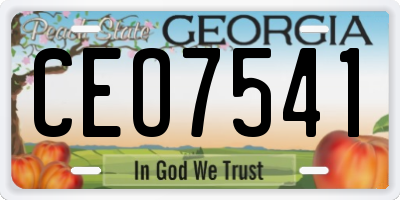 GA license plate CEO7541