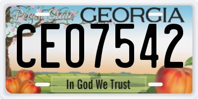 GA license plate CEO7542