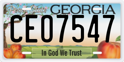 GA license plate CEO7547