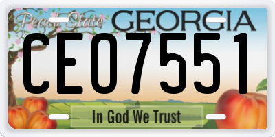 GA license plate CEO7551