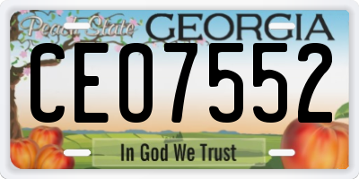 GA license plate CEO7552