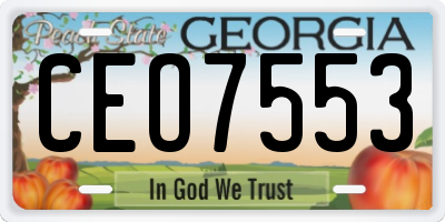 GA license plate CEO7553