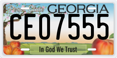 GA license plate CEO7555