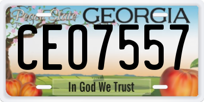 GA license plate CEO7557