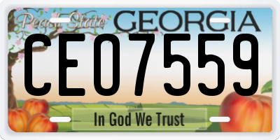 GA license plate CEO7559
