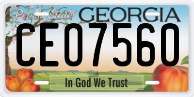 GA license plate CEO7560