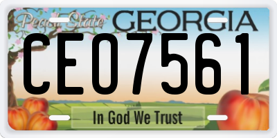 GA license plate CEO7561