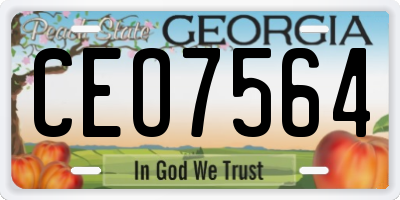 GA license plate CEO7564