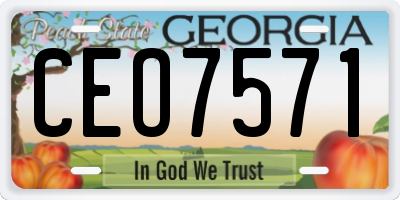 GA license plate CEO7571