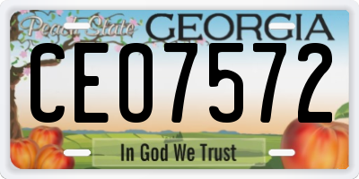GA license plate CEO7572