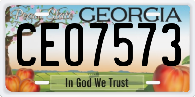 GA license plate CEO7573